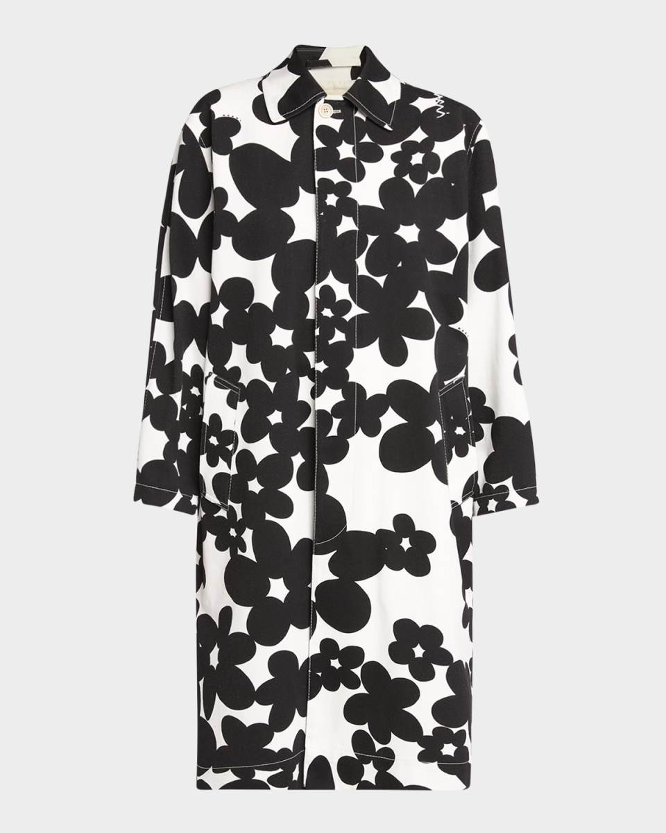 Printed Straight Duster Coat
